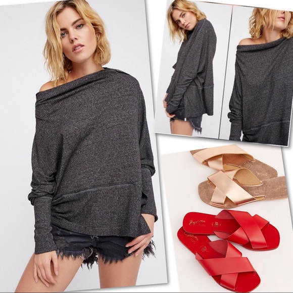 Free People Tops - FREE PEOPLE LONDONTOWN OFF SHOULDER PULLOVER TOP M